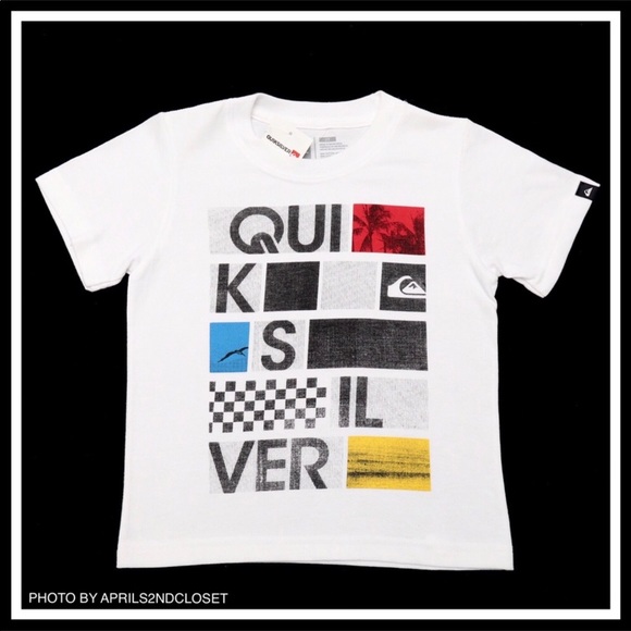 QUICKSILVER TEE WHITE PRINT T-SHIRT - Picture 2 of 3